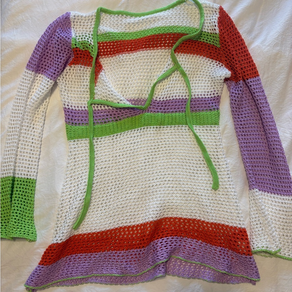 Colorful Crochet Swim Cover-Up